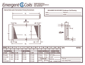 Blank Condenser Coil Internal Sub-Cooler Connections Facing Downstream Drawing Drawing