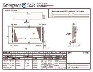 Blank Condenser Coil Internal Sub-cooler Drawing Drawing