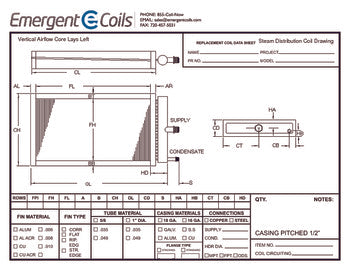 Blank Steam Distribution Coil Core Lays Left Drawing Drawing