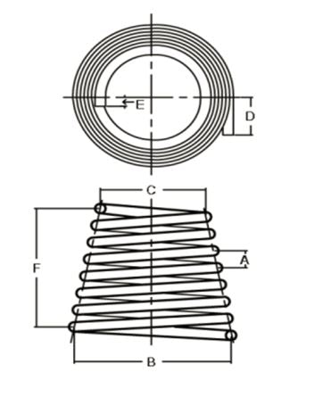 Conical Tapered Spiral Coil 3/4