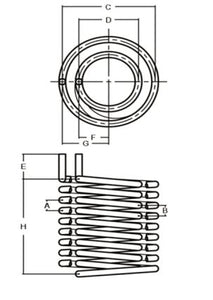 Nested Helical Coil 3/4" OD x .049 Wall Stainless Steel