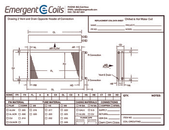 Blank Vent and Drain Opposite header of connections Drawing Photo